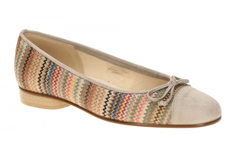 Gabor Ballerinas grau ZickZack Bast bunt 85.102.45