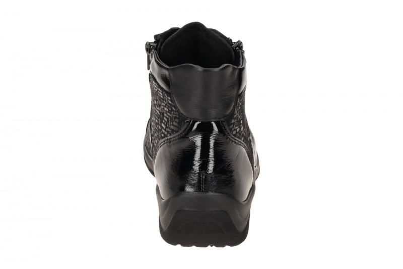 Waldläufer Hesna Stiefelette schwarz OrthoTritt H-Weite Lack