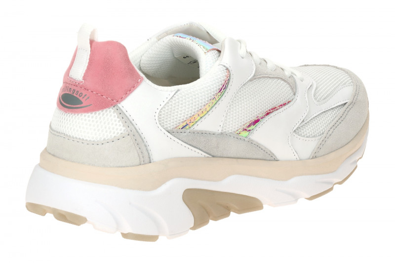 Gabor RollingSoft Schuhe weiß pink Sommer-Sneaker 66.936.51