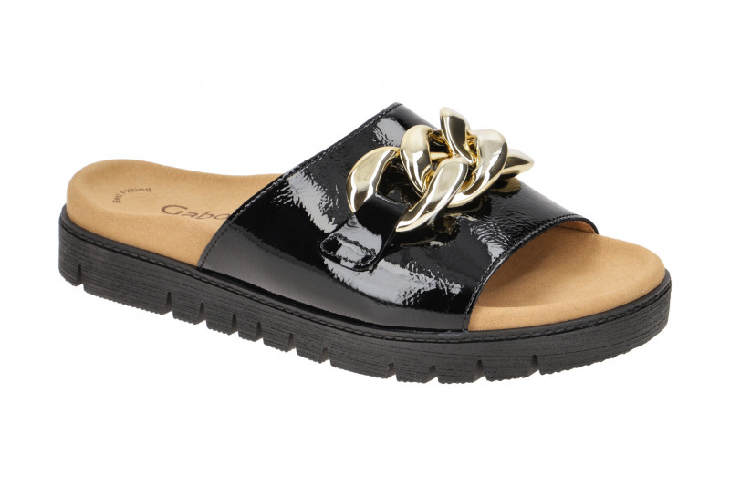 Gabor Glamour Pantolette schwarz Lack 83.743.97