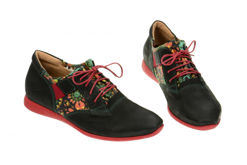 Think Aloa Schuhe schwarz rot Sneakers 5-85094-03