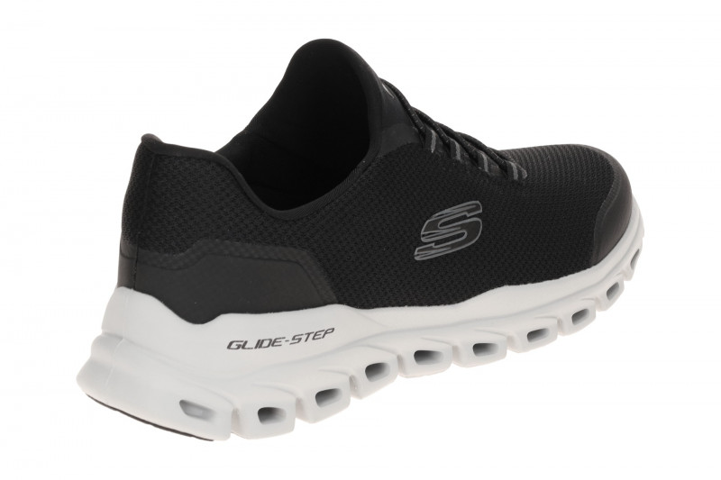 Skechers Glide Step Slipper Schuhe schwarz grau Herren 233016