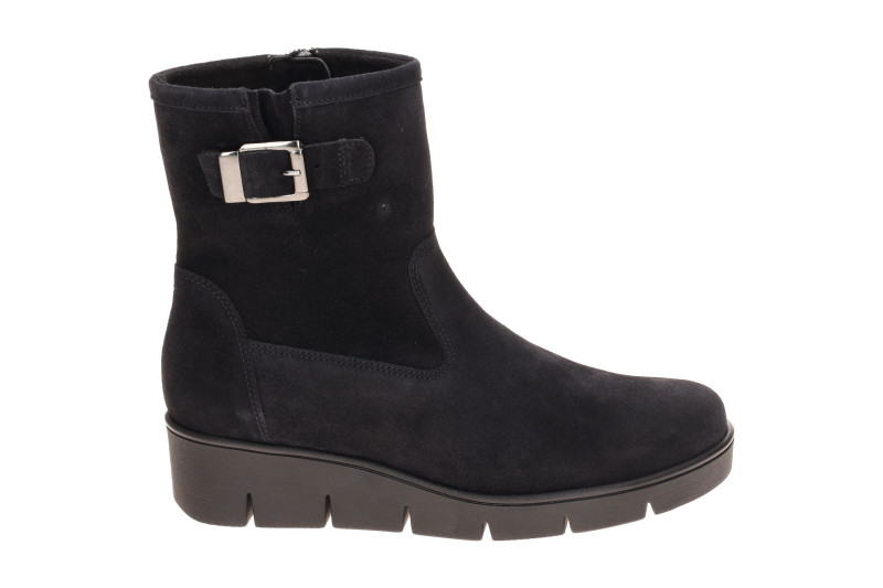 Gabor Keil Stiefelette blau Velour Schnalle 8005.02.002