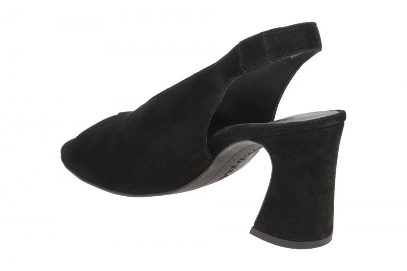 Paul Green Sandalette Peeptoe schwarz Samt 6038