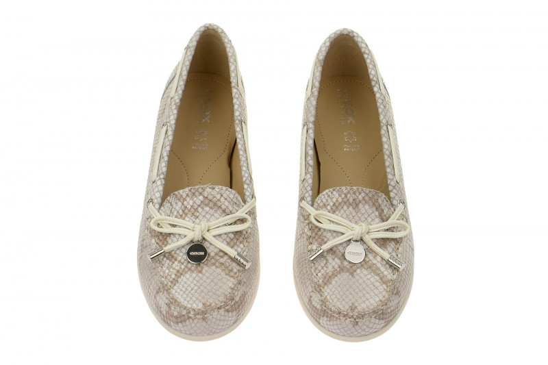 Geox Mokassin Yuki Slipper weiß pyton D3255A