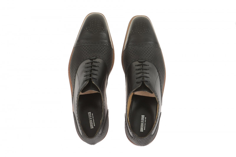 Gordon & Bros Schuhe schwarz karo Rahmengenäht 2830-J