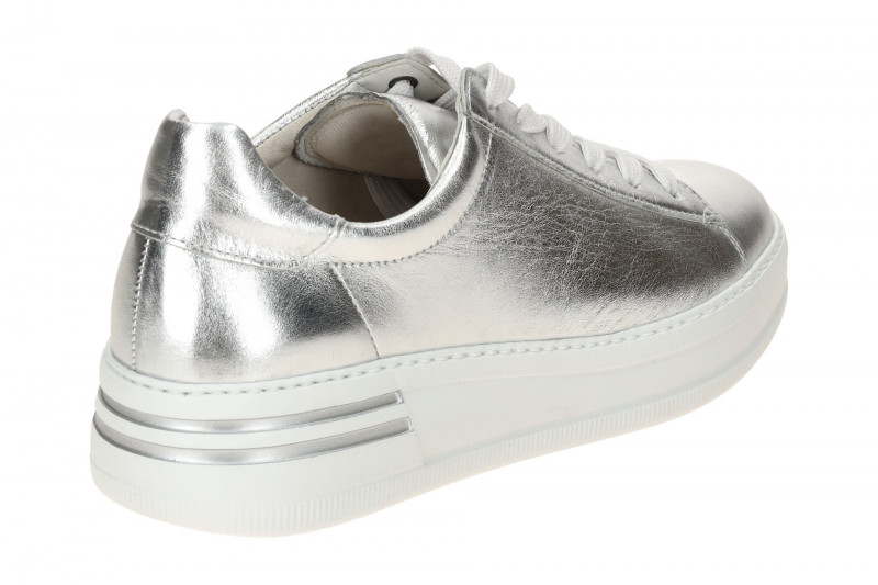 Gabor comfort Schuhe Sneakers silber grau metallic 86.395.10