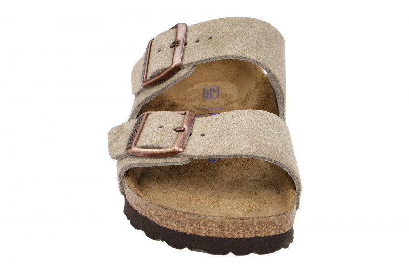 Birkenstock Arizona BS Pantolette taupe grau SCHMAL Weichbettung 951303