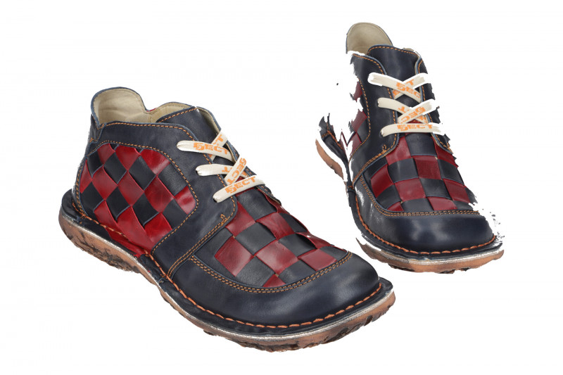 Eject Dunas Schuhe blau rot Karo Damen 10036