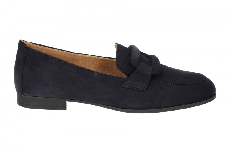 Gabor Schuhe Slipper blau Loafer Velour 75.273.16