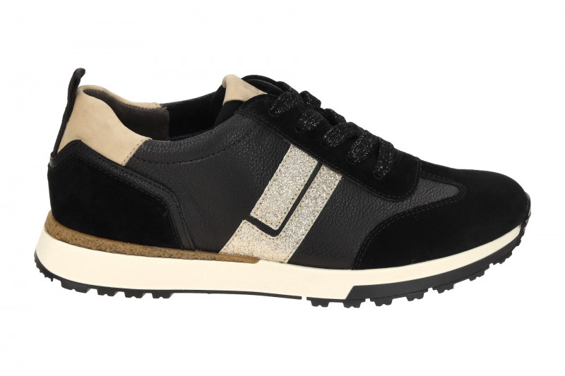 Paul Green Sneaker Schuhe schwarz beige Glitzer 5392