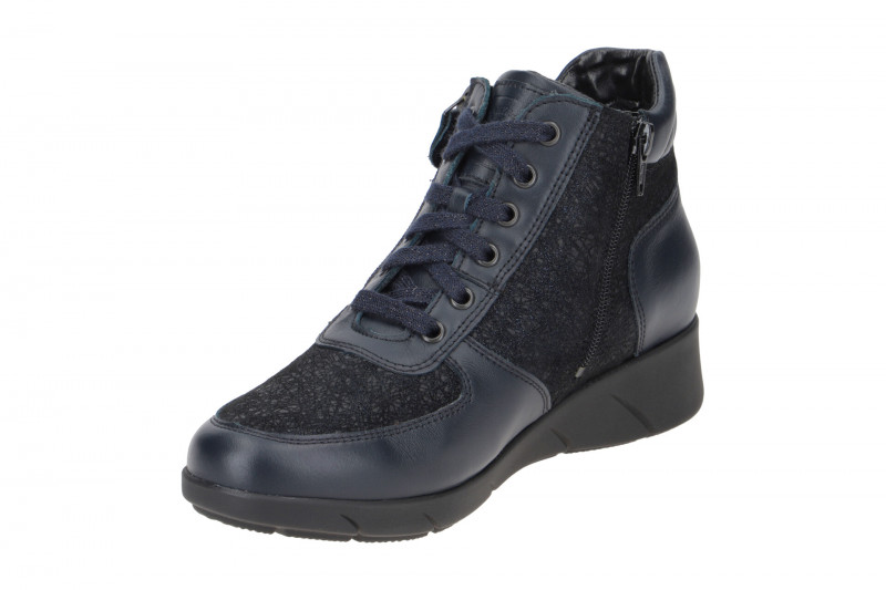 Waldläufer Kaina Warmfutter Stiefeletten blau K-Weite