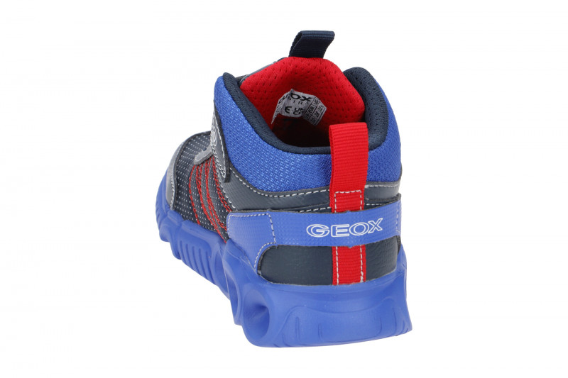 Geox Wroom Kinder Schuhe blau rot Blinker J26GAA