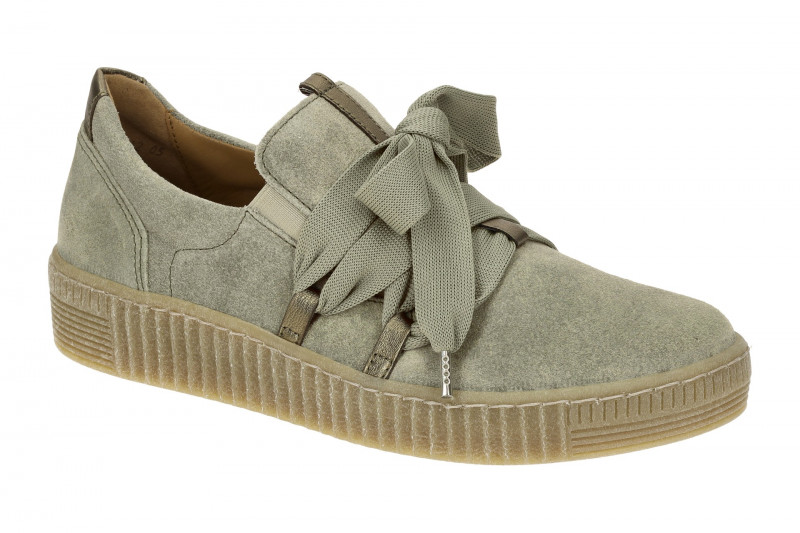 Gabor Schuhe grün salvia Velour Slipper 73.333.11