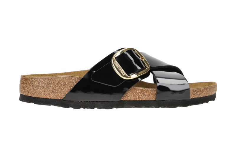 Birkenstock Siena Big Buckle Pantolette schwarz Lack 1021296