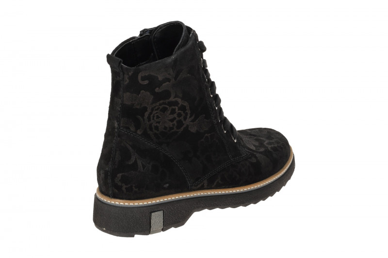 Waldläufer Kitomi Winter Stiefel schwarz Blumen K-Weite