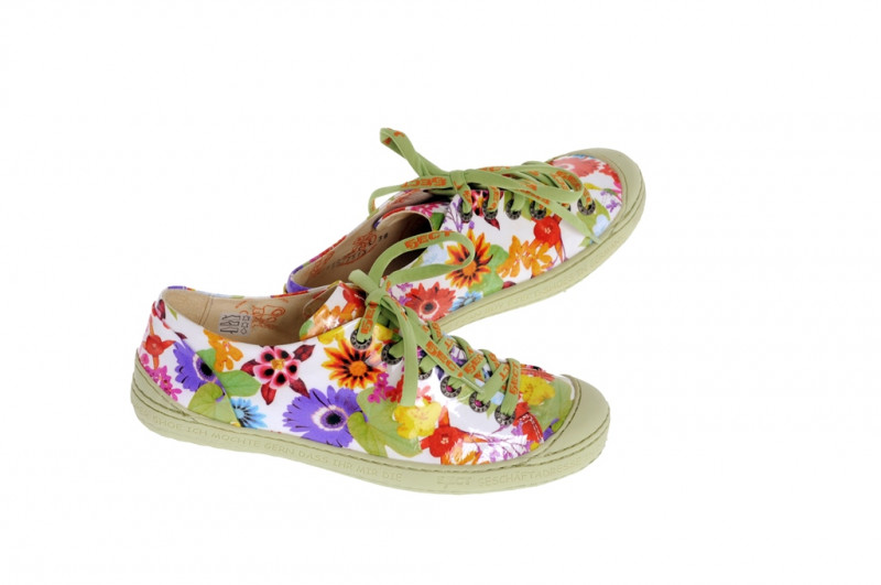 Eject Dass Schuhe weiß mit Blumenmuster Lack E-11207/3