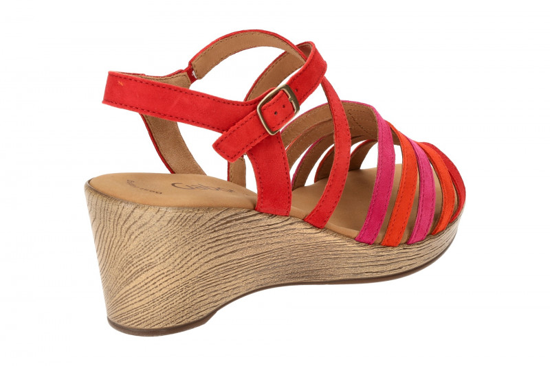 Gabor Plateau Sandale rot pink Velour 44.671.10