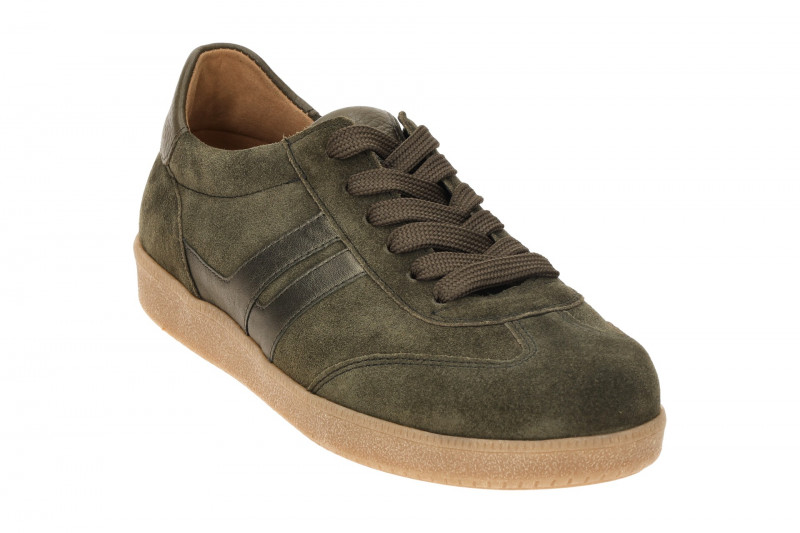 Gabor Schuhe Retro-Sneakers grün oliv Velour 73.300.11
