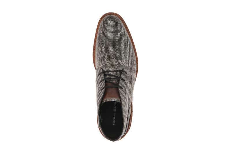 Floris van Bommel Crepi Schuhe taupe braun Kästchen 50159