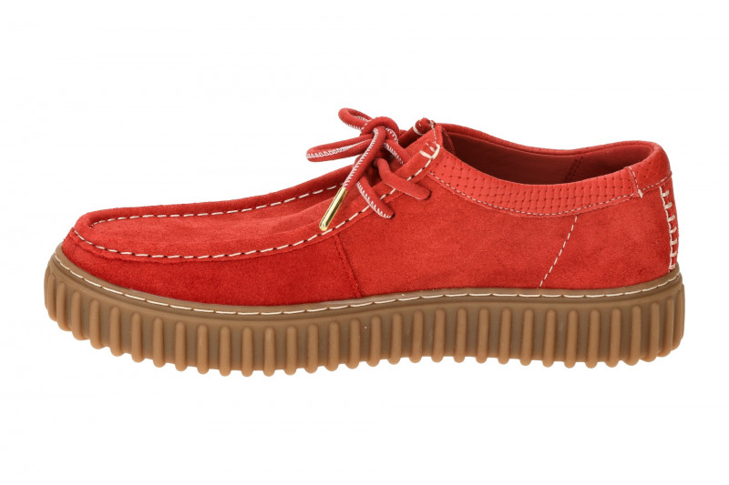 Clarks Torhill Lo Schuhe rot Herren Velour 26180908