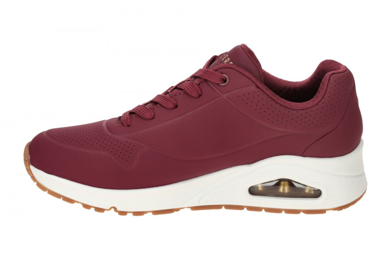 Skechers Uno Schuhe dunkelrot weiß Damen Sneakers 73690