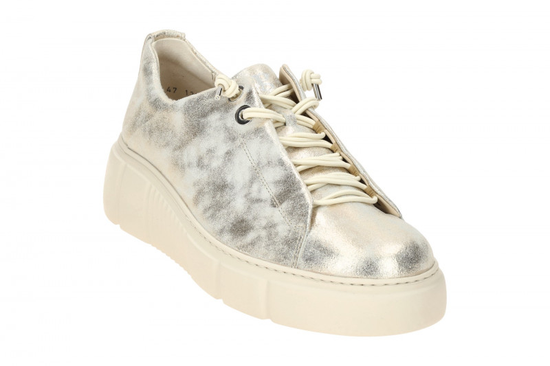 Paul Green Sneaker Keil Schuhe silber grau metallic 5418