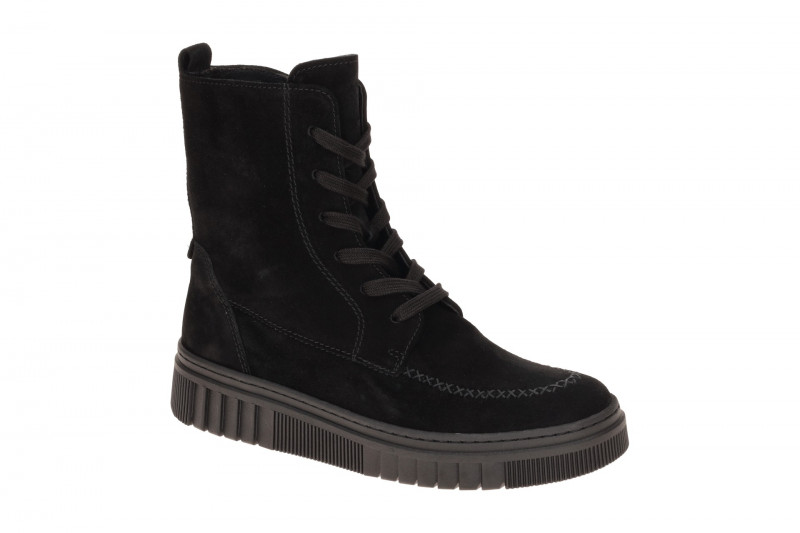 Gabor Stiefel schwarz Lace Up Boots Velour 8008.04.001