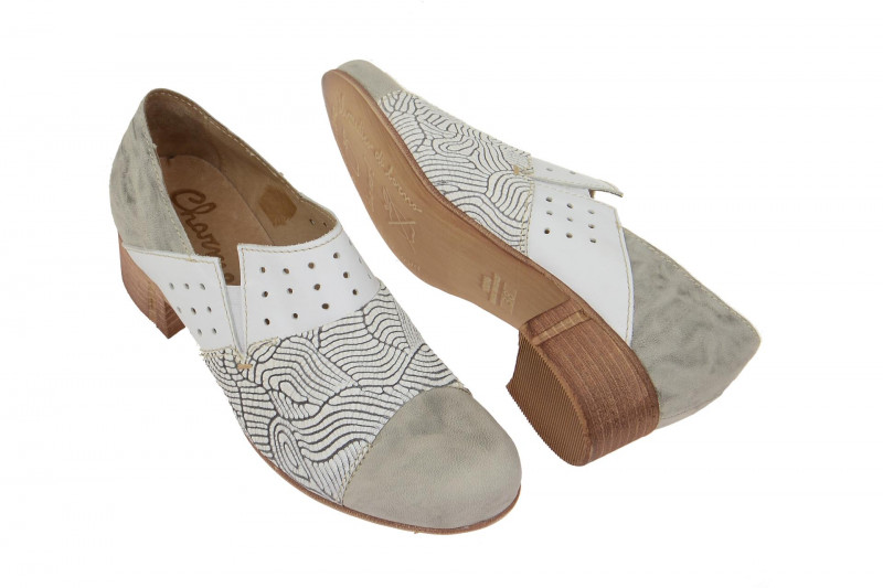 Charme Schuhe grau weiß gestreift 0074