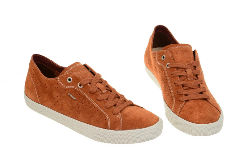 Geox Respira Smart Herren Sneakers in orange Wildleder Schuhe