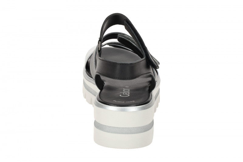 Gabor Plateau Sandalen sillber grau schwarz Metallic 84.620.61