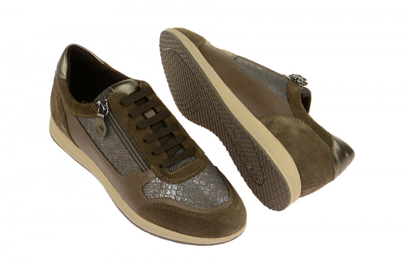 Geox Avery Schuhe braun grau metallic