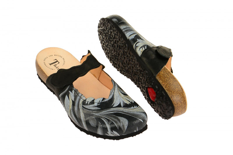 Think Julia Clogs schwarz grau Pantoletten