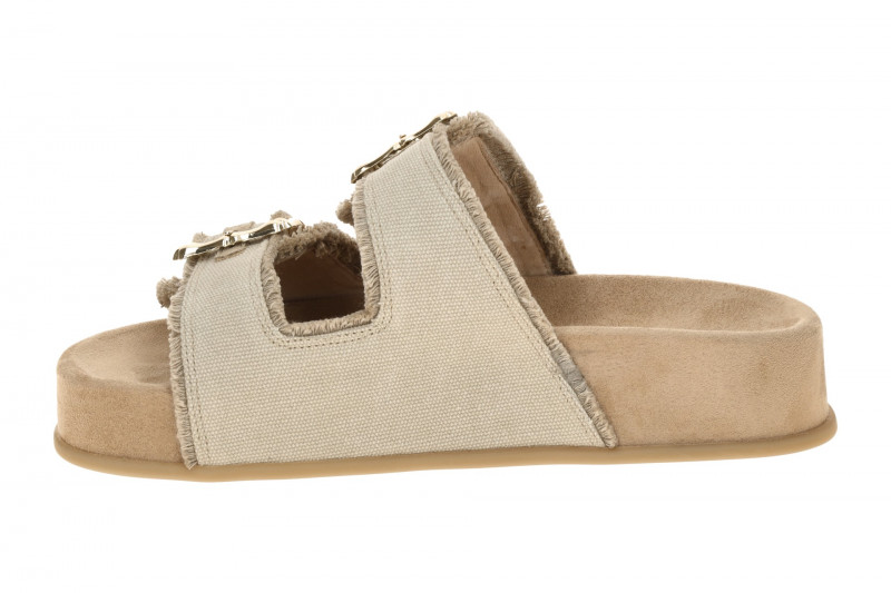 Paul Green Plateau Pantolette grau grain Antik Look 6221