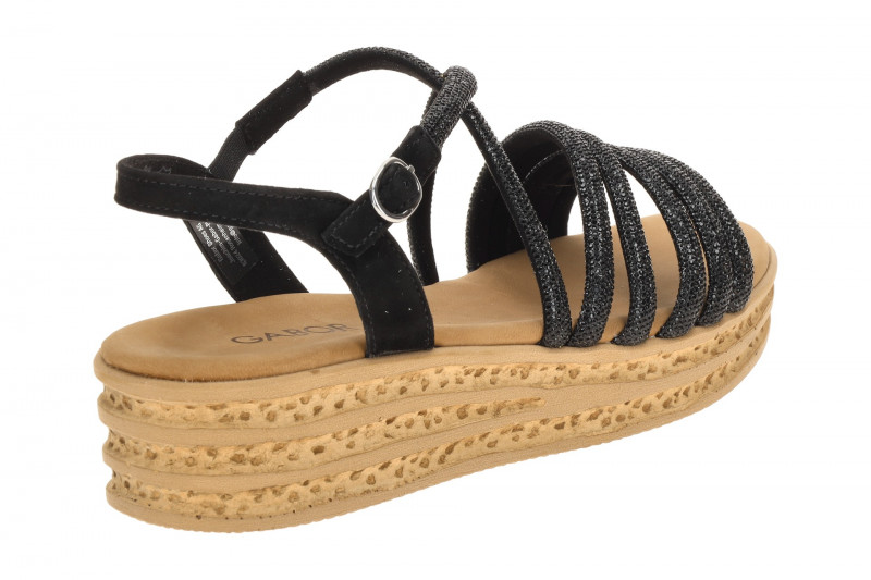 Gabor Fashion Plateau Sandalen schwarz Strass 84.555.87