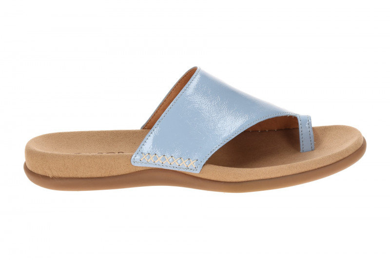 Gabor Zehentrenner Pantolette sky hellblau Lack 83.700.96