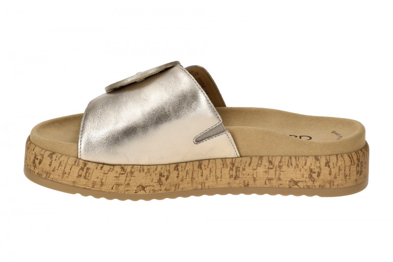 Gabor Plateau Pantolette puder grau gold metallic 63.760.62