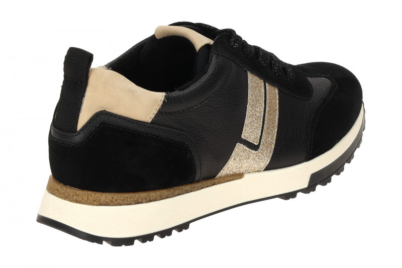 Paul Green Sneaker Schuhe schwarz beige Glitzer 5392