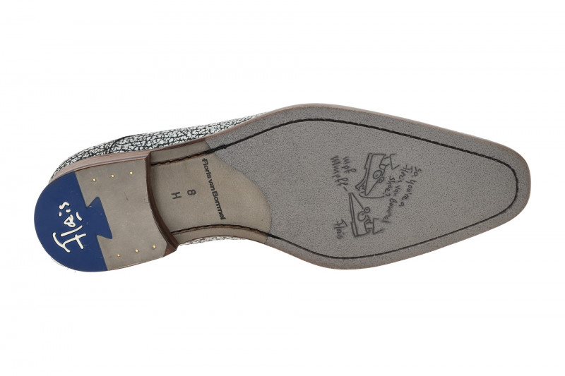 Floris van Bommel De Stijler Schuhe weiß schwarz strukturiert H-Weite 30262