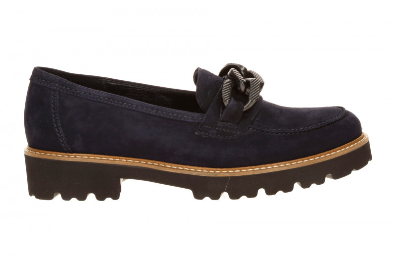 Gabor Fashion Schuhe Slipper blau Velour 4013.01.003