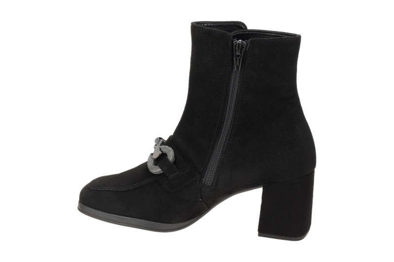 Gabor Stiefelette schwarz Velour mit Schmuck 35.693.17