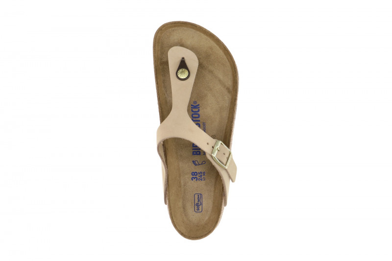 Birkenstock Gizeh Pantolette beige SCHMAL Weichbettung 1018999