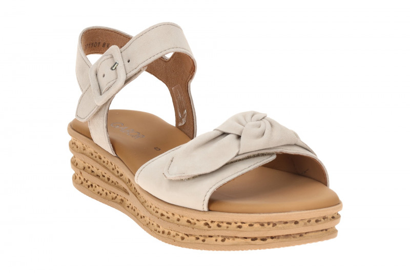 Gabor Plateau Sandalen grau Velour 84.553.12