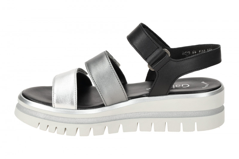 Gabor Plateau Sandalen sillber grau schwarz Metallic 84.620.61
