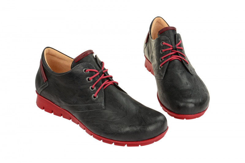 Think Menscha Schuhe dunkel-grau rot 1-81070-21