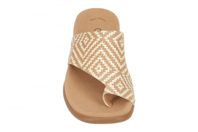 Gabor Zehentrenner Pantolette braun beige Flecht