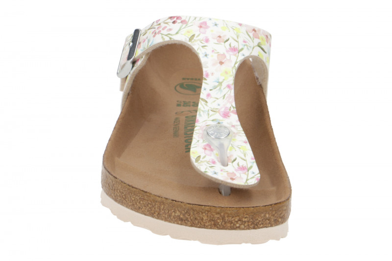 Birkenstock Gizeh BS Pantolette weiß Blumen 1018466