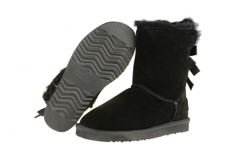 Oog Stiefel schwarz Lammfell Boots OB0604