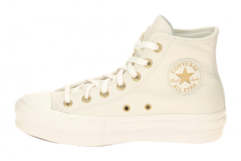 Converse Schuhe Chuck Taylor All Star Plateau weiß creme Lift Hi Leder