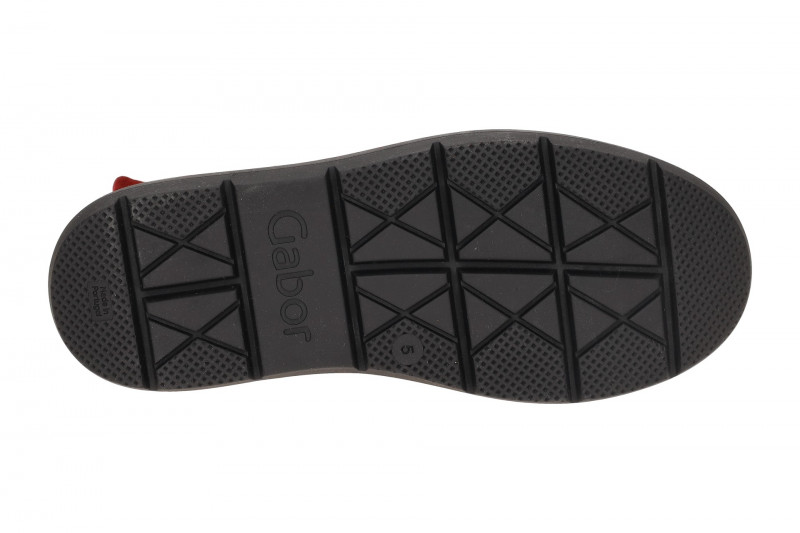 Gabor Stiefelette rot bordo Schnür Boots Samt 53.720.15